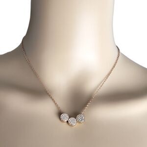 XOXO Rose Gold Tone & Rhinestone Necklace